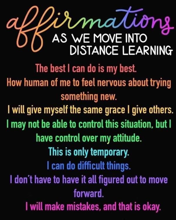 Distance learning affirmations Distance learning affirmations